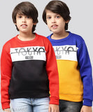 Woolen full sleeve winter sweatshirt/sweater for kids, stylish and comfortable, printed net pattern, keeps them warm during cold weather