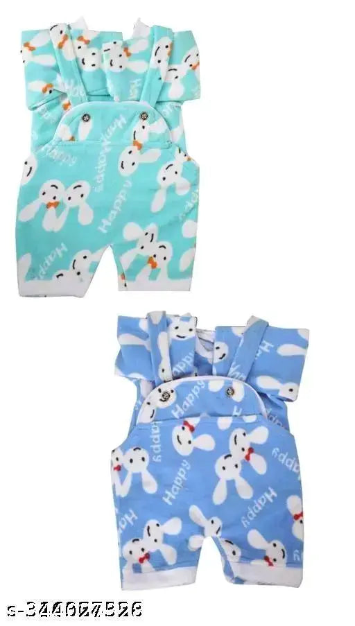 Woolen unisex winter wear for happy kids, printed net design, pack of 2 sizes (0-3 months), India origin