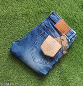 Navy blue denim slim fit jeans by AB COTTON from CTTN, men's denim fashion