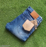 Navy blue denim slim fit jeans by AB COTTON from CTTN, men's denim fashion