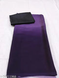 Two-tone Georgette purple saree with satin blouse, free size, India origin
