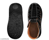 Synthetic leather black Delta sandals for kids, featuring Pu sole and Velcro fastening. Ideal for casual looks aged 9 months to 6 years