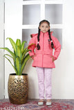 Polyester kids jackets, solid or printed with gajri pattern, long sleeves, available in multiple sizes from 2-3 years to 7-8 years, made in India