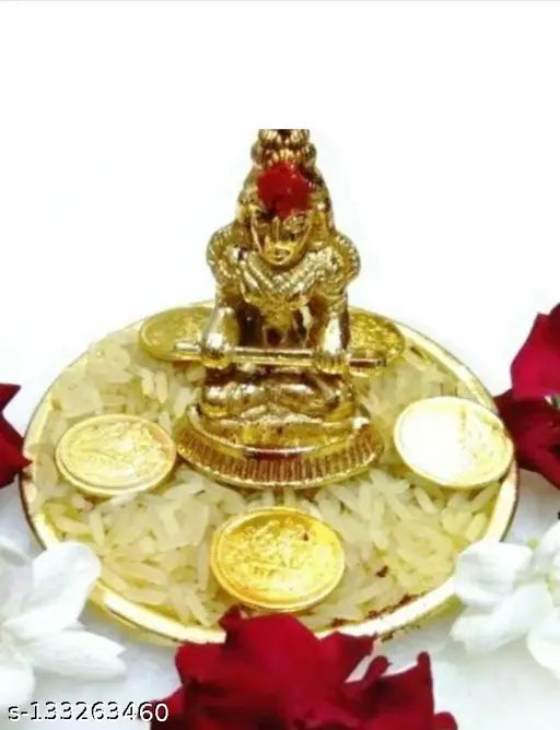 Brass Annapurna Devi idol, traditional Indian goddess figure of food and nourishment