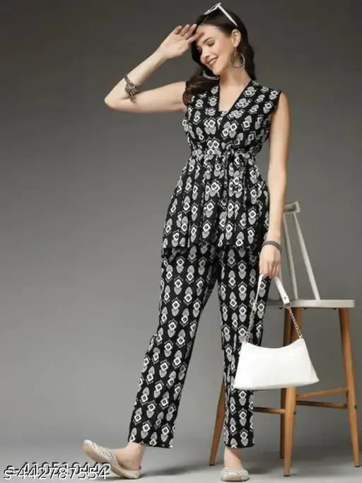 Women's rayon western chord set, short-sleeved, vibrant and stylish fashion accessory from India