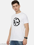 Organic Chics skull star graphic printed white men's round neck half sleeve 100% cotton t-shirt, premium quality with non-shrinkable feature, perfect for gym and casual events