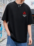 Trendy oversize cotton tees for men, printed design with three-quarter sleeves. XL size, ideal for chest measurement 44 inches and length 30 inches
