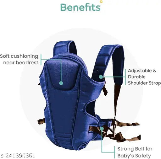 Royal Blue Adjustable Baby Carrier with Head Support, premium polyester net for comfortable and safe baby-wearing