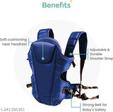 Royal Blue Adjustable Baby Carrier with Head Support, premium polyester net for comfortable and safe baby-wearing