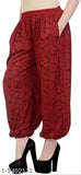 Maroon-yellow harem pants pack of 2, viscose rayon printed design on Indian-made women's apparel
