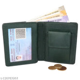 Faux leather green Gittak wallet, 2 compartments, solid design, well-crafted accessory, Made in India