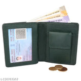 Faux leather green Gittak wallet, 2 compartments, solid design, well-crafted accessory, Made in India