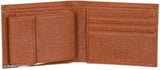 Tan PU men's casual wallet, 8 card slots, solid design with photo & ID sleeves. Compact, durable, and portable accessory for gifting