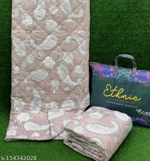 Cotton blend single bed comforter set, two-way usable, microfiber, India-made home linen