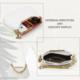 Faux leather classic design sling bag, perfect for women and girls. Adjustable strap and zip closure." (102 characters)