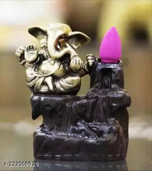 Indian poly resin Shivji and Ganeshji showpiece with 20 incense cones, decorative home religious item