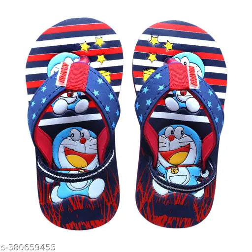 Kids EVA sole footwear with Doraemon pattern, ideal for 9-2.5 years, colorful cartoon character shoes from ARAVON, made in India
