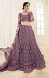 Embroidered net lehenga set in vibrant Indian colors, Unstitched (LW42, LL44, Dupatta 2.25m)