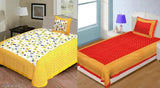 Fine cotton floral Jaipuri single bedsheets & pillow covers pack of 2, ideal for summer - India