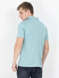 ECOLINE Men's solid polo T-shirt, polycotton blend, pinstriped design - smart look for semi-formal attire