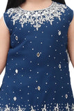 Embellished Georgette Kurta Set for Kids Party Wear, 7-8 years, Patiala style, India