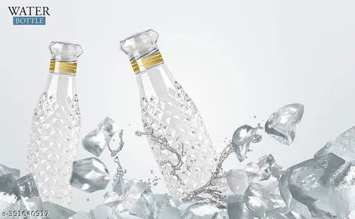Plastic crystal water bottles (pack of 3) by ELIGHTWAY MART, 1000ml each, 10x11x12cm dimensions