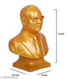 Golden poly resin Baba Saheb Ambedkar couple figurine, 6 inches tall, Indian art for home or office decor