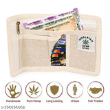 Hemp textured wallet for men and women, lightweight, 5 compartments, great gift idea