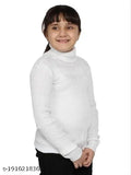 White wool kids' skivvy sweater set, high neck and full sleeves for baby boys and girls, trendy Hyneck design