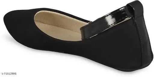 Synthetic leather bellies women's shoes by Toshina King, slip-on style in solid net pattern, available in sizes IND-3 to IND-8