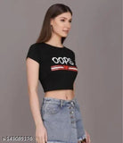 Cotton blend crop top with printed net pattern, solid color for hot women and girls. Indian fashion brand Chirag