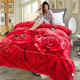 Heavy-winter floral wool double bed blanket, may not match photo color/design