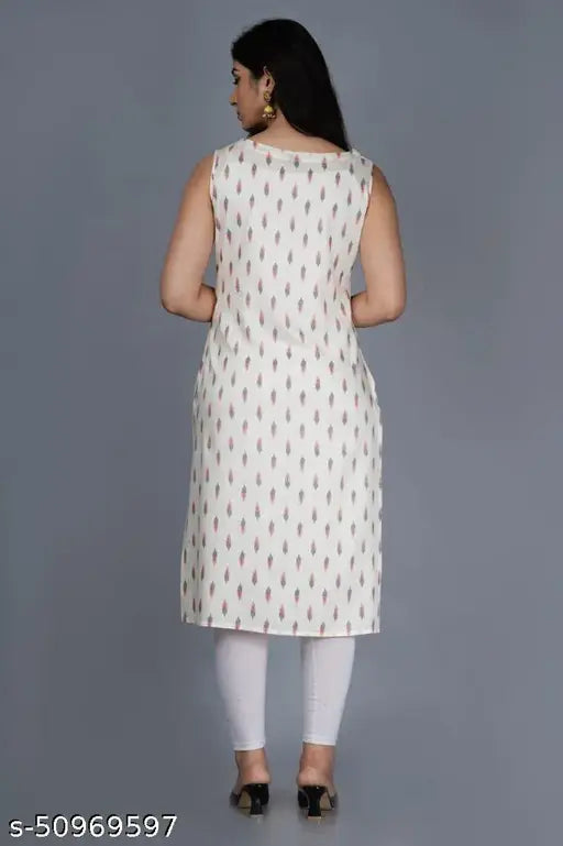 Rayon Aishani Voguish sleeveless kurti, printed combo, XL (Bust 42in), Indian women's fashion