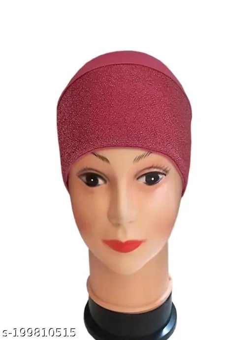 Cotton canvas self-designed fancy head wrap hijab cap pack (2), export quality, Indian origin