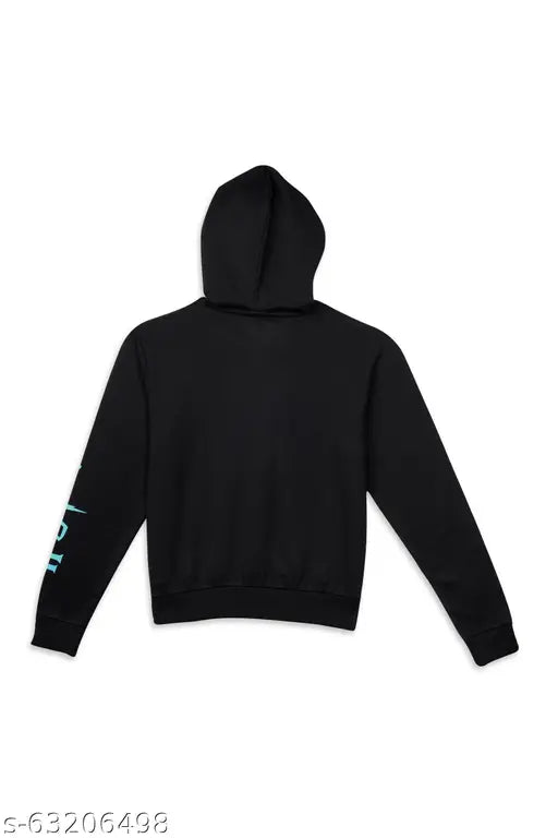 Black Harry Potter Hogwarts hoodie with neon sigil print, perfect for young witches and wizards aged 2-14