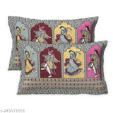 Brown cotton cultural dance design king size bedsheet with two pillow covers, ideal for summer, featuring a Jaipuri print on superfine fabric