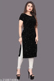 Velvet embellished short-sleeved N-11 kurti, Indian traditional clothing