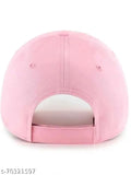 Solid cotton pink women's cap, high-quality unisex design with hair-safe closure, perfect for a casual look