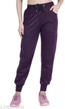 Purple fleece maxi winter pajamas/track pant/jogger for women, cozy and comfortable loungewear from India