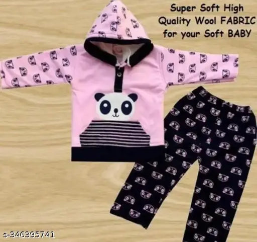 Wool printed net sweatshirts for girls, warm and comfortable wear (0-24 months), made in India