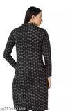 Woolen long-sleeve printed kurti for women and girls, warm wool garment from India