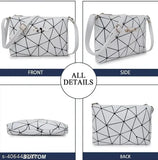 Golden white and pink printed PU trending bags combo for women's stylish sling bags, featuring 1 compartment each (N)