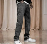 Denim boot cut jeans for men under 460, black blast solid pattern, high-quality denim fabric, size 28, 28 waist, 38 length, 30 hip, made in India