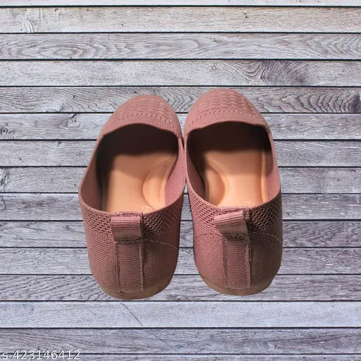 Peach mesh ballerinas for women & girls (India origin, closed back)