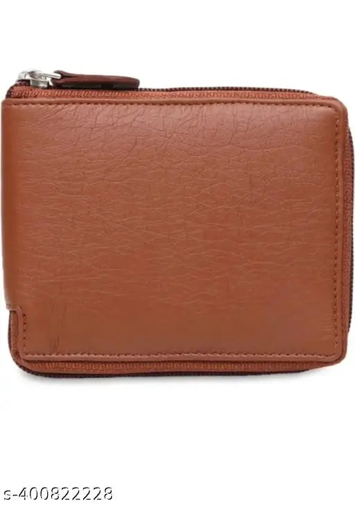 Tan artificial leather Men's mini wallet - trendy travel formal accessory, premium quality PU