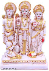 Poly Resin Ram Darbar Murti, Big Size, 9cm x 16cm x 22cm, Lord Rama Statue for Home, Indian Artwork