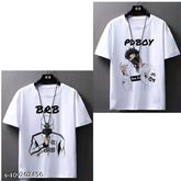 Men's cotton blend half sleeve polyester t-shirt with printed net design, available in XXS to XL sizes, on a clothing rack