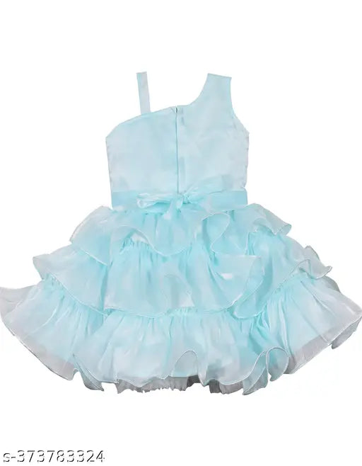 Satin floral dress for girls (6-12 Months), breathable and comfortable, features printed net and zipper closure
