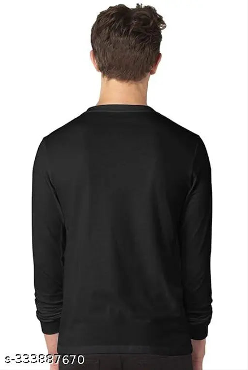 Printed black polyester long-sleeve shirt, Mahakal Full Black design on display