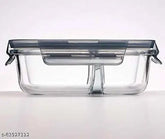 Multicolor glass storage bowl set with clamp lids (1000 ml), microwave-safe, ideal for organizing meals, India origin